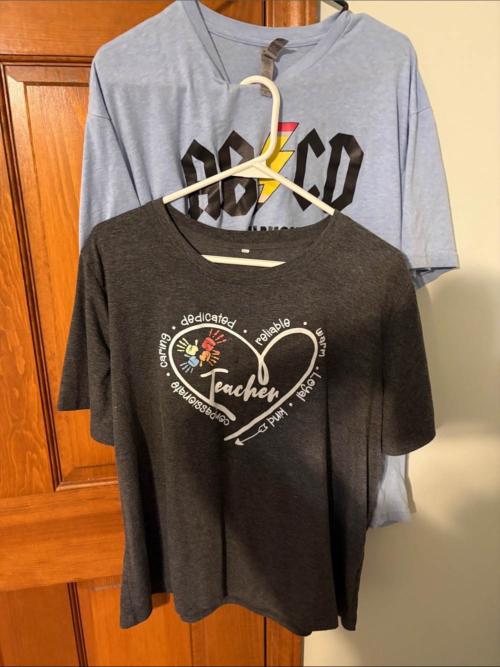 Teacher Graphic tees XL and XXL - Dark GrayXXL and blue XL.